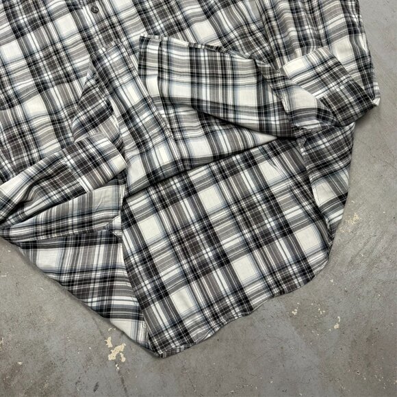 John Varvatos Long Sleeve Button Up Plaid Shirt Cotton Lightweight Medium - Picture 6 of 8